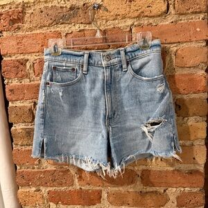 Abercrombie & Fitch Light Blue Distressed Jean Shorts
